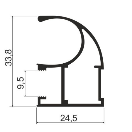 Профиль вертикальный асимметричный MS125C Графит (A19)